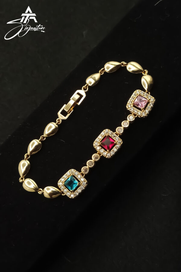 Golden Glow Multicolor Zircon Bracelet