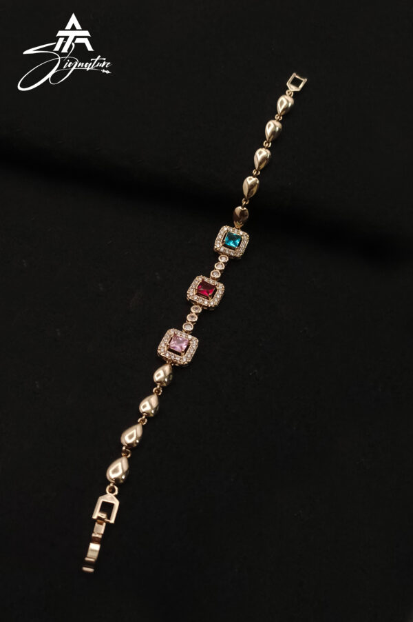 Golden Glow Multicolor Zircon Bracelet - Image 2