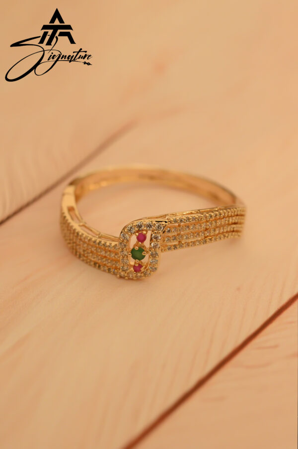 Gold Plated Gemstone Zircon Bangle - Image 2