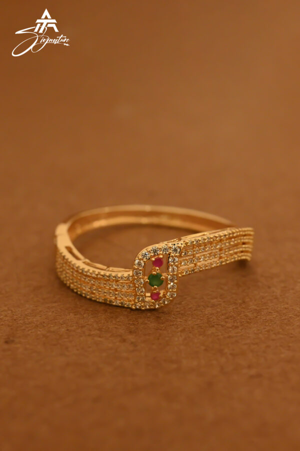 Gold Plated Gemstone Zircon Bangle