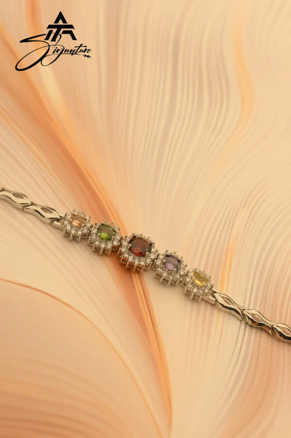 Celestial Silver Multi-Stone Bracelet - Image 3