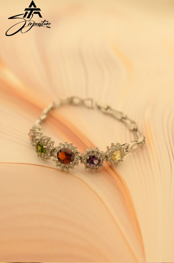 Celestial Silver Multi-Stone Bracelet