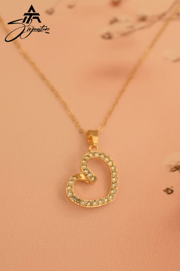 Zircon Heart Of Gold Pendant Set - Image 3