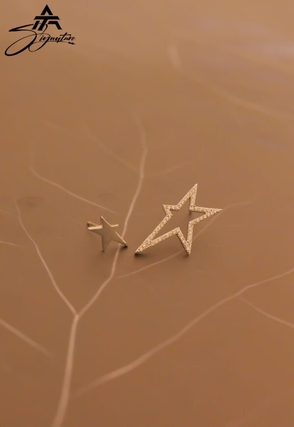 Geometric Star Sparkle Zircon Earrings - Image 2