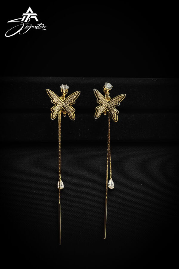 Butterfly Charm Zircon Drop Earrings