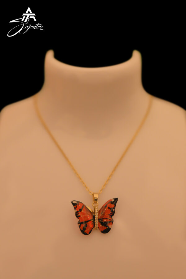 Dark Bloom Butterfly Locket Chain In Red - Image 2