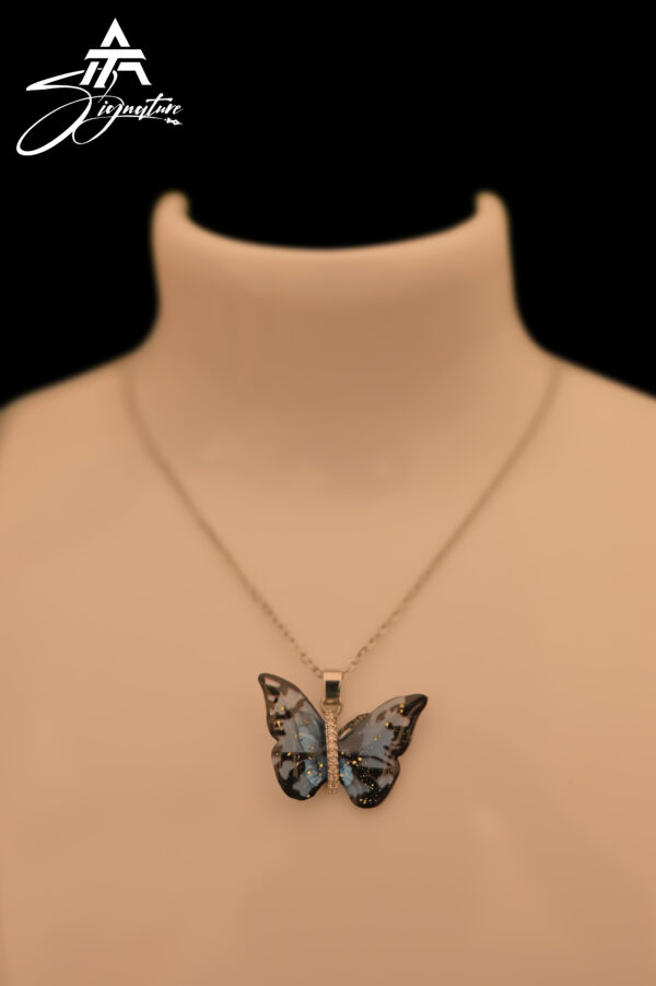 Opal Blue Butterfly Locket Chain - Image 3