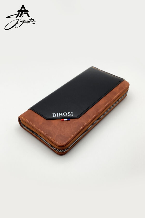 BIBOSI Signature Long Leather Zipper Wallet – Unisex - Image 2