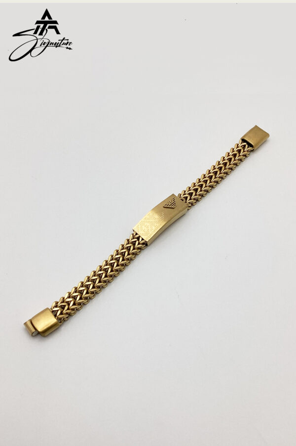 Emporio Armani Men’s Gold-Plated Signature Bracelet - Image 3