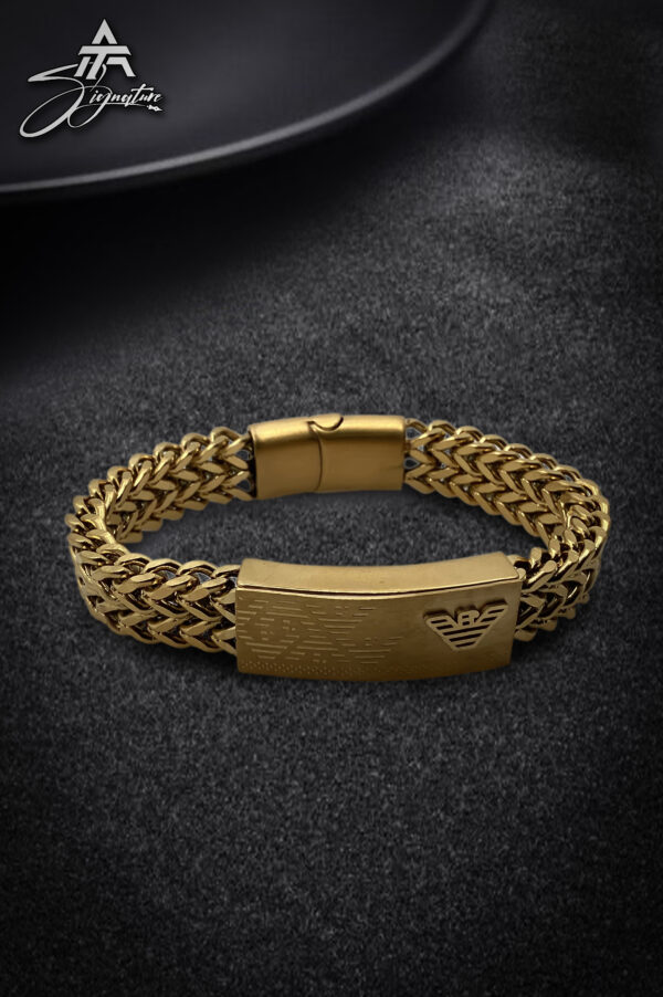 Emporio Armani Men’s Gold-Plated Signature Bracelet