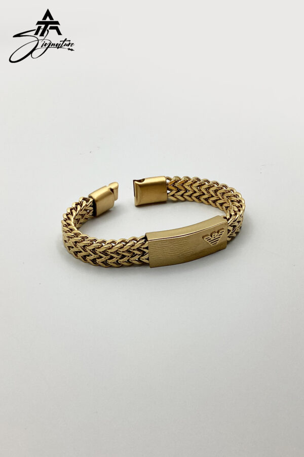 Emporio Armani Men’s Gold-Plated Signature Bracelet - Image 2