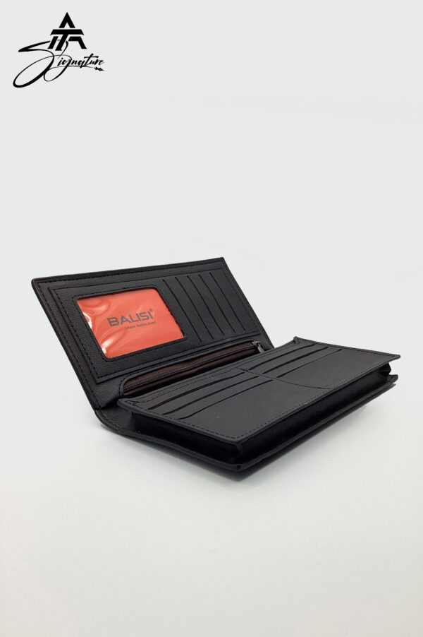 Balisi Signature Mobile & Card Leather Wallet – Black - Image 3